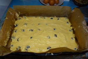 Desert prajitura cu prune, nuci si crema de vanilie