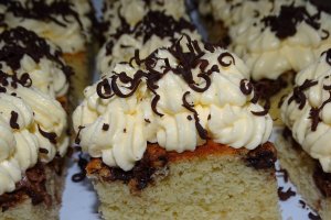 Desert prajitura cu prune, nuci si crema de vanilie