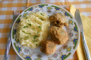 Broccoli pane, cu piure de cartofi