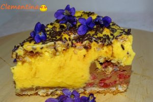 Desert cu ciocolata, zmeura si caise