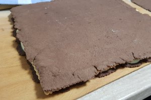 Desert prajitura cu foi de cacao si biscuiti