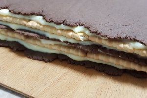 Desert prajitura cu foi de cacao si biscuiti