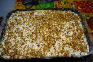Desert prajitura cu piscoturi si doua creme