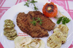 Carne de porc cu legume la gratar