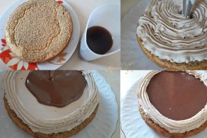 Desert tort cu cafea si crema de ciocolata cu gin
