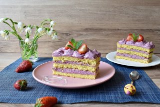 Desert prajitura cu fructe de padure si lamaie