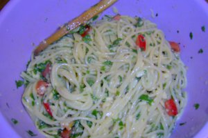 Tort de spaghete la tigaie