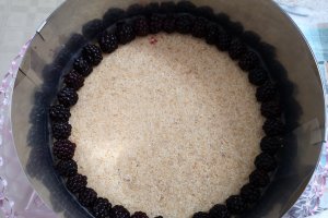 Desert cheesecake cu mure si jeleu de mure