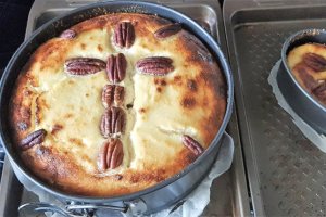 Desert cheesecake cu ricotta si cocos