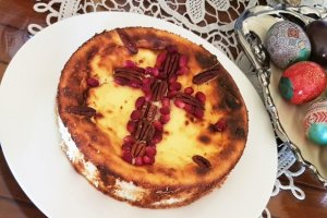 Desert cheesecake cu ricotta si cocos