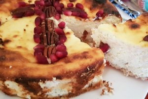 Desert cheesecake cu ricotta si cocos