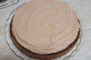 Desert tort cu crema de ciocolata, capsuni si fructe