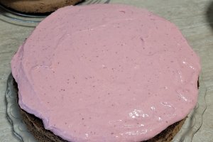 Desert tort cu crema de ciocolata, capsuni si fructe