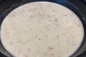 Terci de ovaz( porridge) cu sirop de artar si zahar brun