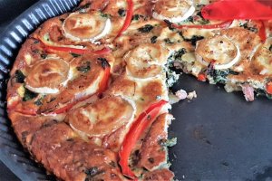 Aperitiv tarta quiche cu spanac si branza de capra (fara aluat)