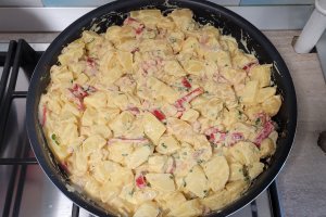 Cartofi cu sunculita, gratinati