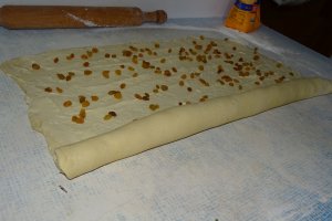 Desert melci cu crema de vanilie si stafide