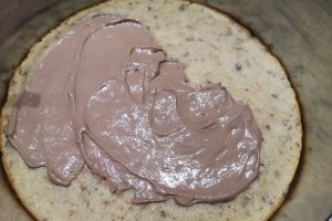 Desert tort cu namelaka de ciocolata si jeleu de zmeura