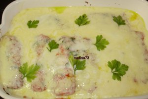 Clatite gratinate cu ciuperci si piept de pui