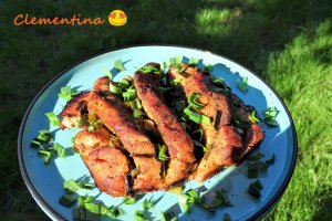 Cotlet de porc la cuptor cu vin si usturoi verde