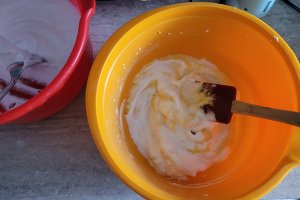 Desert prajitura cu crema de cocos si blaturi in doua culori