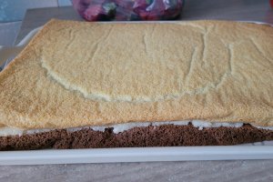 Desert prajitura cu crema de cocos si blaturi in doua culori