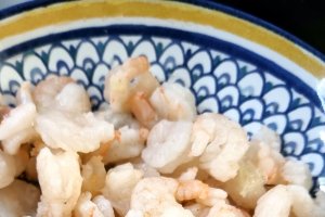 Creveti cu edame si orez (un fel de paella)
