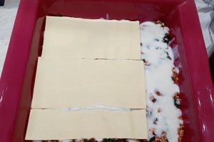 Reteta de lasagna cu carne de curcan, ciuperci si spanac