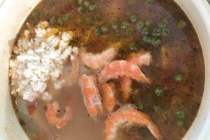 Reteta de Chupe de camarones- supa peruana de creveti, reteta nr.46 din Best soups in the World