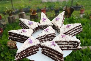 Prajitura cu foi de bezea, nuca si cacao - reteta unei prajituri delicioase de casa