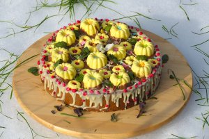 Tort Sa vina Primavara -  Reteta cu mango, fructul pasiuni si banane